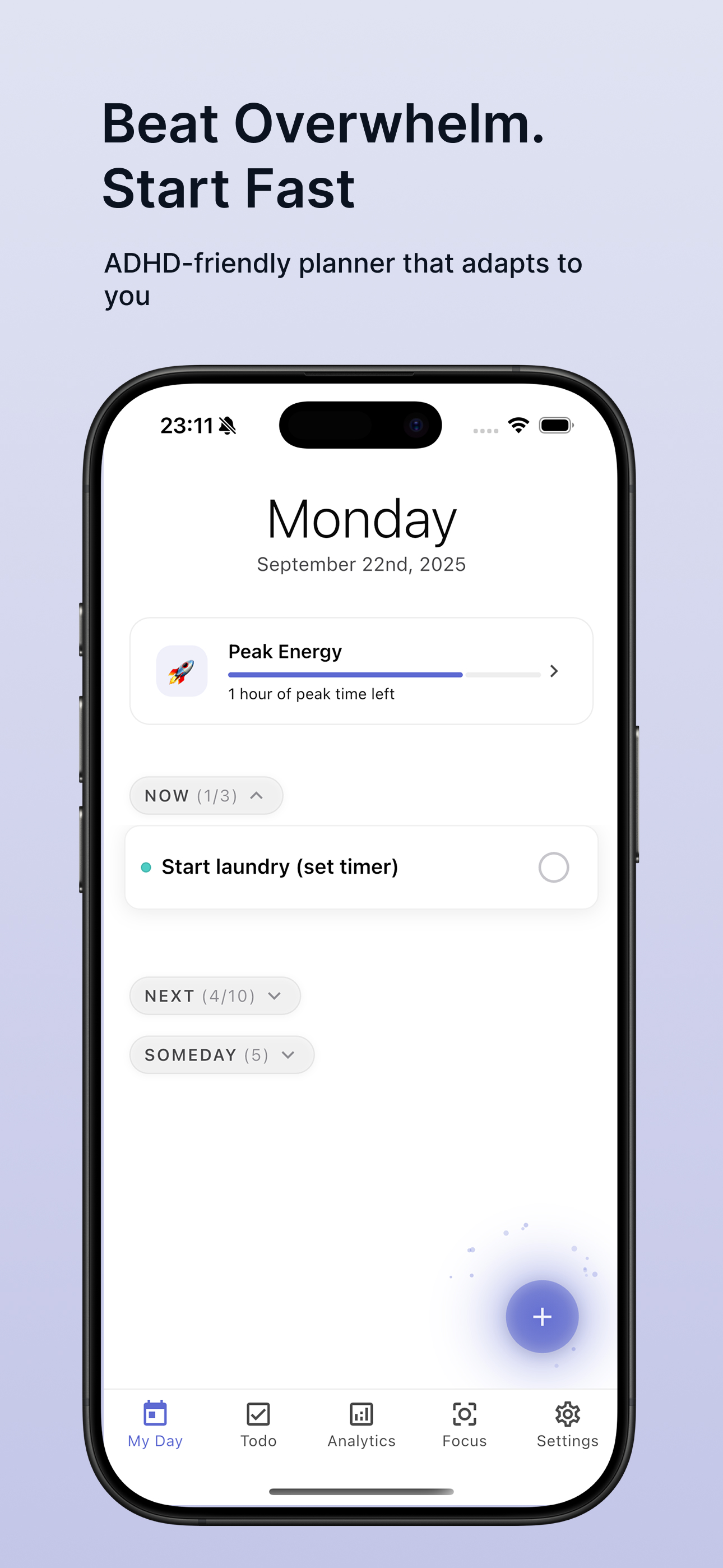 Orli ADHD planner - Beat Overwhelm, Start Fast